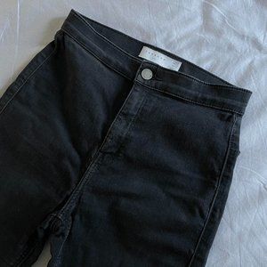 Women's Topshop Joni Petite Black Jeans, W28/L28